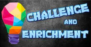 Colorful lightbulb and "Challend and Enrichment" heading